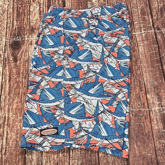 Vineyard Vines Blue Swordfish Sailfish Swim‎ Beach Montauk Board Shorts Size 40 - Picture 1 of 10